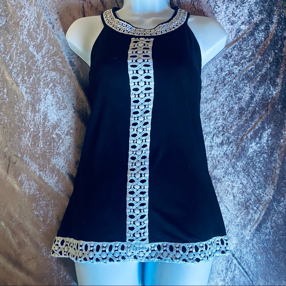 MICHEAL by Micheal Kors Crochet Trapeze Tank Top